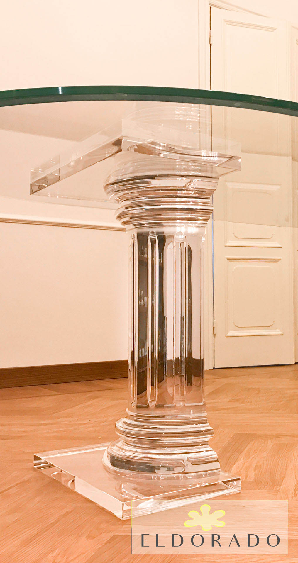 Colonna in plexiglass MEZZO ROMANO fusto diam 24 h 75